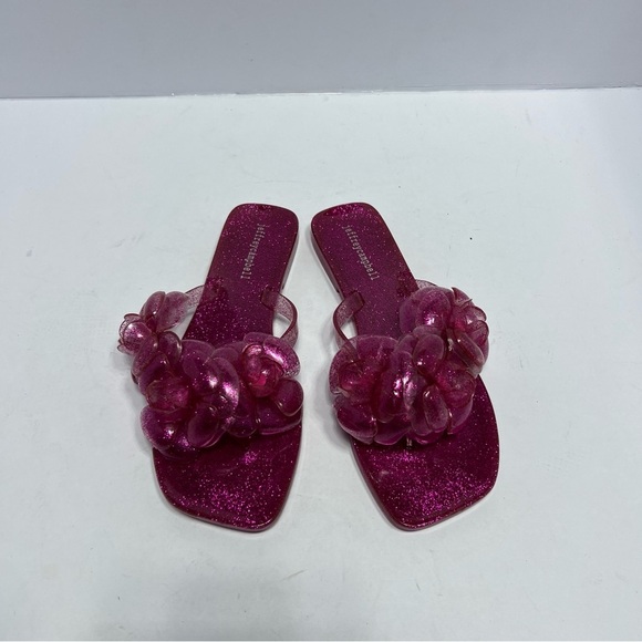 Jeffrey Campbell Floralee Slide Sandal Fuchsia Pink Jelly New Size 8 - Picture 2 of 7